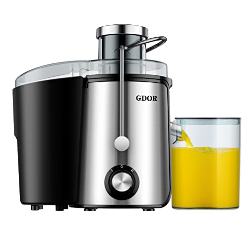 Juicer Machines with 1000W Motor, GDOR Extra Wide 3” Feed Chute Juicer, Juice Extractor for Whole Fruits and Vegetables, Easy to Clean Juice Maker, Centrifugal Juicer, BPA-Free, Anti-Drip, Silver