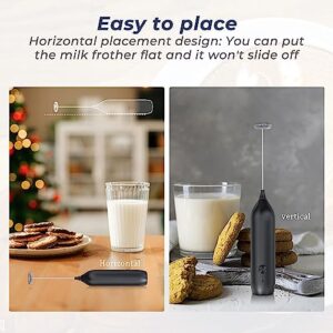 DEVENTORZ Milk Frother Handheld, Rechargeable Frother USB C Hand Frother Electric Frother Foam Maker Wand Whisk Drink Mixer for Coffee, Lattes, Cappuccino, Frappe, Matcha, Hot Chocolate