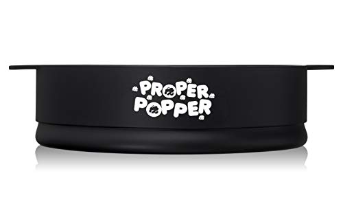 The Original Proper Popper Microwave Popcorn Popper, Silicone Popcorn Maker, Collapsible Bowl BPA Free & Dishwasher Safe - (Black)