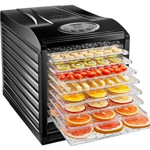 Chefman 9-Tray Food Dehydrator Machine Professional Electric Multi-Tier Food Preserver, Dried Meat or Beef Jerky Maker, Fruit & Vegetable Dryer with 9 Slide Out Trays & Transparent Door, Black