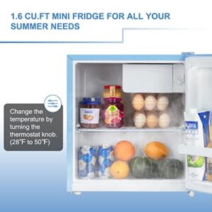 Frestec 1.6 Cu' Mini Refrigerator, Small Refrigerator, Mini Fridge with Freezer, Compact Refrigerator, Blue (FR 160 BLUE)