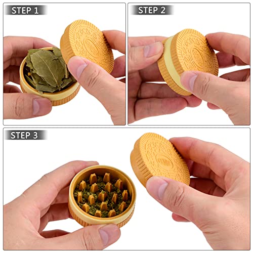 Herb Grinder, 2.2 Inch Stronger Grip Biscuits Shape Design - Single