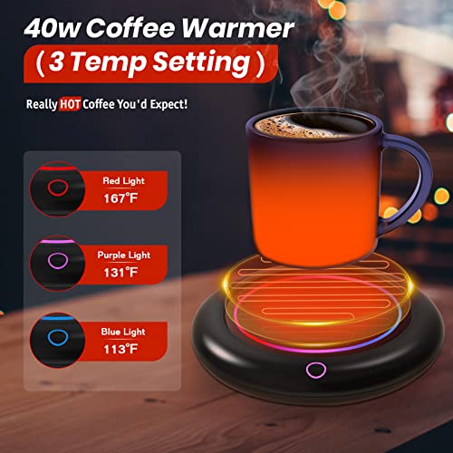 Mug Warmer Candle Warmer, Coffee Warmer for Desk Auto Shut Off with 3 Temperature Settings (149℉/131℉/113℉), Coffee Warmer Plate for Almost All Cups, Cup Warmer for Heating Coffee, Tea and Milk