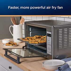 Oster Air Fryer Oven, 10-in-1 Countertop Toaster Oven Air Fryer Combo, 10.5" x 13" Fits 2 Large Pizzas, Stainless Steel