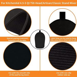Owowong Sliding Mat for Kitchenaid Mixer, Mixer Mover Slider Pad 4.5-5 Qt Tilt-Head Stand Kitchen Appliance Mat, Aid Accessories with Black Cord Organizer, 4.5-5Qt Mat＋ Black Cord Organizer