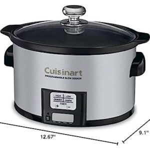 Cuisinart PSC-350 3-1/2-Quart Programmable Slow Cooker, Silver, 9-1/2 in H x 9.1 in W x 12.67 in L