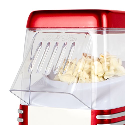 Nostalgia Hot-Air Electric Popcorn Maker, 8 Cups, Healthy Oil Free Popcorn with Measuring Scoop, Retro Red