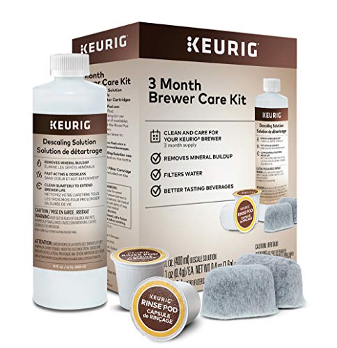 Keurig 3-Month Brewer Maintenance Kit, 7 Count & Travel Mug Fits K-Cup Pod Coffee Maker, 1 Count (Pack of 1), Stainless Steel