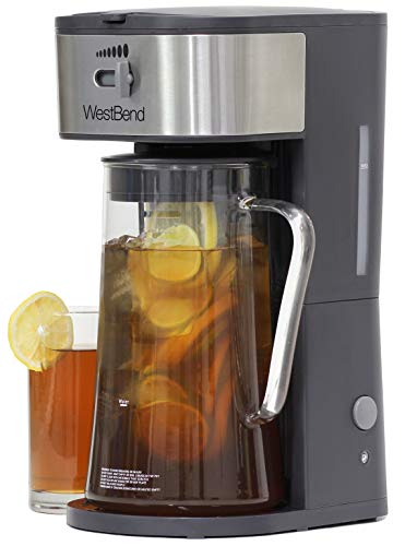 West Bend IT500 Fresh Flavorful Iced Tea and Coffee Maker Removable Filter with Infusion Tube, 2.75-Quart, Black