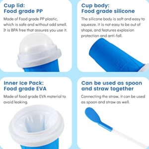 Slushie Maker Cup Magic Quick Frozen Smoothies Cup, Cooling Cup, Homemade Milkshake Maker DIY for Family (Blue)