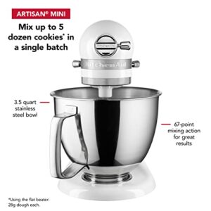 Kitchenaid Artisan Mini Plus 3.5-Qt. Tilt-Head Stand Mixer with Flex Edge Beater & Stand Mixer Glass Bowl, 3.5 Quart Tilt Head