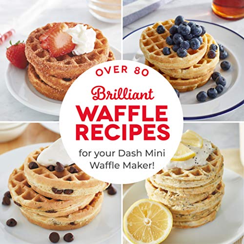 Dash DMW001WH Machine Mini waffle maker, 4 inch, White & DCB001MW Wonderful Mini Waffles Recipe Book with Gluten, Vegan, Paleo, Dairy + Nut Free Options, Over 80+ Easy to Follow Guides, Cookbook