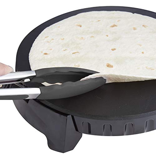 CucinaPro Electric Tortilla Maker - 10" Roti, Flatbread, Non-Stick Cooking Plates with Ready Light and Cord Wrap