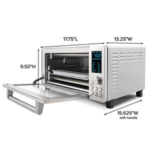 Nuwave Bravo 12-in-1 Digital Toaster Oven, Countertop Convection Oven & Air Fryer Combo, 1800 Watts, 21-Qt Capacity, 50°-450°F Temp Controls, Dual Zone Surround Cooking, Linear T Technology, SS Look