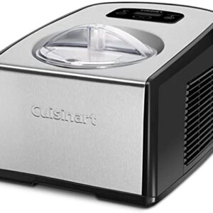 Cuisinart ICE-100 1.5-Quart Ice Cream and Gelato Maker, Fully Automatic with a Commercial Quality Compressor and 2-Paddles, 10-Minute Keep Cool Feature, Black and Stainless Steel