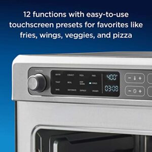 Oster Digital Air Fryer Oven with RapidCrisp, Stainless Steel, 12-Function Countertop Oven with Convection