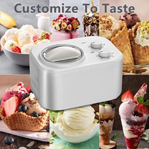 COWSAR Fully Automatic Ice Cream Maker with Built-in Compressor,Fruit Yogurt Machine Pre-freezing is No Needed,Removable Ice Cream Bowl, Easy Clean (CH-IC3910-2)