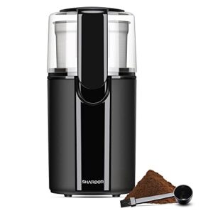 shardor coffee grinder electric, coffee bean grinder electric, herb grinder, nut grain grinder with 1 removable stainless steel bowl, black