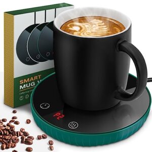 coffee mug warmer, candle warmer with auto shut off & 2-temp settings & 12-hour timer, mug warmer for coffee, beverage, candle, milk, tea (no cup)