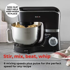 Instant Stand Mixer, 400W 6-Speed Lightweight Electric Mixer, 6.3-Qt Stainless Steel Bowl with Handle, From the Makers of Instant Pot, Includes Whisk, Dough Hook, Mixing Paddle, and Splash Guard