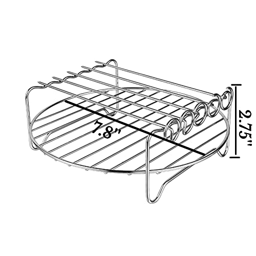 HSimple Air Fryer Rack XL Air Fryer Accessories Set Of 2, Double Layer Rack with Skewer, Stackable Metal Holder