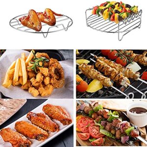 HSimple Air Fryer Rack XL Air Fryer Accessories Set Of 2, Double Layer Rack with Skewer, Stackable Metal Holder