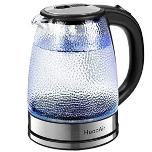 haooair electric kettle, speed-boil kettle with led indicator, 1.8l 1500w wide opening hot water kettle, auto shut-off & boil-dry protection, matte black