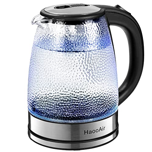 Haooair Electric Kettle, Speed-Boil Kettle with LED Indicator, 1.8L 1500W Wide Opening Hot Water Kettle, Auto Shut-Off & Boil-Dry Protection, Matte Black