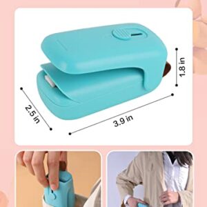 NOBVEQ Mini Bag Sealer, Handheld Heat Vacuum Sealer, Cutter with Lanyard and 2 in 1 Heat Sealer, Portable Bag Resealer Machine for Plastic Bags Food Storage Snacks Freshness - LakeBlue