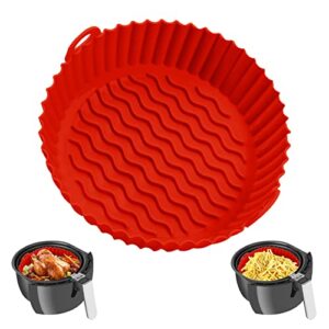 opwulo single pack air fryer silicone liners,8.5 inch air fryer basket, easy cleaning air fryers silicone pot, reusable air fryer silicone pot round for 3 to 5 qt air fryer oven accessories
