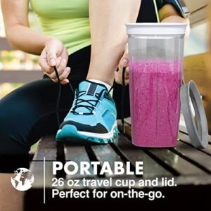 Bionic Blade Personal Blender 490mL, Cordless, Rechargeable 18,000 RPM Portable Blender for Shakes and Smoothies Mini Blender Portable 8.6" Tall, Seen On TV (Gunmetal)