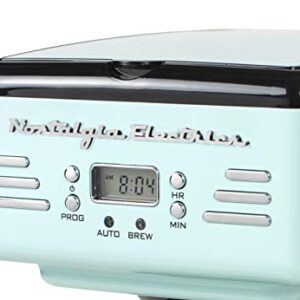 Nostalgia Retro 12-Cup Programmable Coffee Maker With LED Display, Automatic Shut-Off & Keep Warm, Pause-And-Serve Function, Aqua