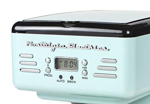 Nostalgia Retro 12-Cup Programmable Coffee Maker With LED Display, Automatic Shut-Off & Keep Warm, Pause-And-Serve Function, Aqua