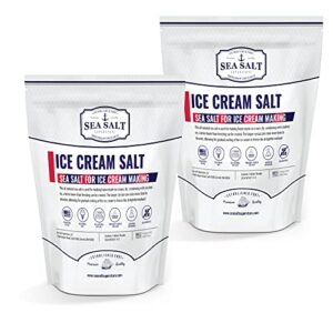 all-natural ice cream salt - rock salt for ice cream maker, universally compatible with all ice cream makers that use rock salt - exceptionally high food-grade quality - 10 lbs. (2-pack, 5 lb. bags)