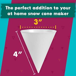 [4 Pack] Plastic Reusable Snow Cone Cups for Your Snow Cone Maker - No Leak, Durable Shaved Ice Cone Cups - Snow Cone Cup for Slushies, Shaved Ice Syrup or Juice - Family Pack Snow Cone Cups 6 oz