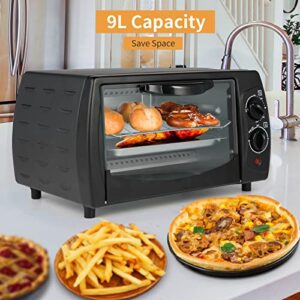 Simple Deluxe Countertop Toaster, Oven & Pizza Maker, Toaster Oven, Exquisite 4-Slice Capacity, 9 L, Black/Matte Stainless (HIOVEN9L15X11B)