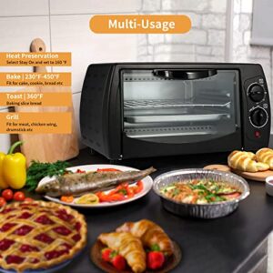 Simple Deluxe Countertop Toaster, Oven & Pizza Maker, Toaster Oven, Exquisite 4-Slice Capacity, 9 L, Black/Matte Stainless (HIOVEN9L15X11B)