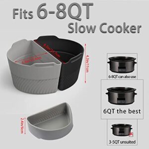 Slow Cooker Liners，Cook Two Things at Once and Easy Clean，Crock Pot Divider，Suitable for 6-8QT Crock，Silicone Crock Pot Liners Oval (2)