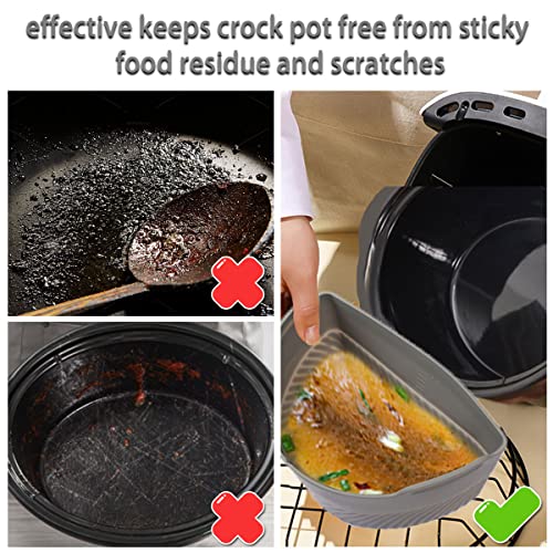 Slow Cooker Liners，Cook Two Things at Once and Easy Clean，Crock Pot Divider，Suitable for 6-8QT Crock，Silicone Crock Pot Liners Oval (2)