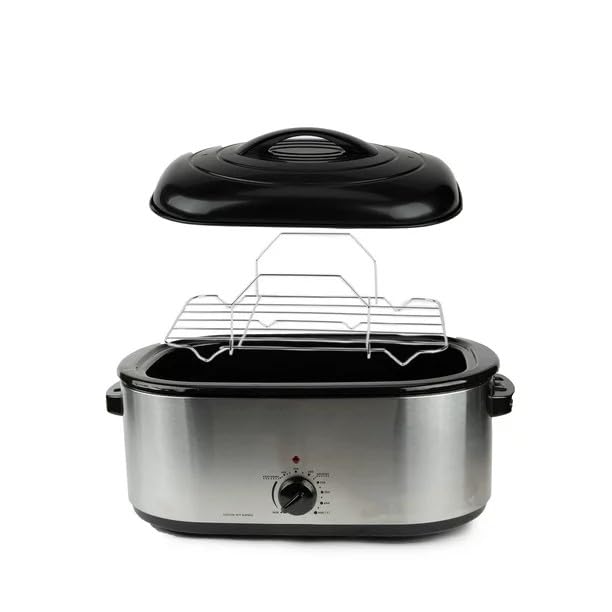 Stainless Steel Electric Roaster Oven: 22 Quart Capacity | Self-Basting Lid | Perfect for Family Gatherings!