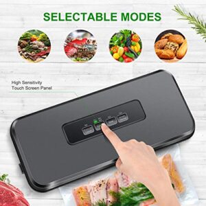 Neeyer Vacuum Sealer Machine with Built-in Cutter, Automatic Food Sealer, Dry Moist Food Modes, Easy to Clean, Led Indicator Lights Black