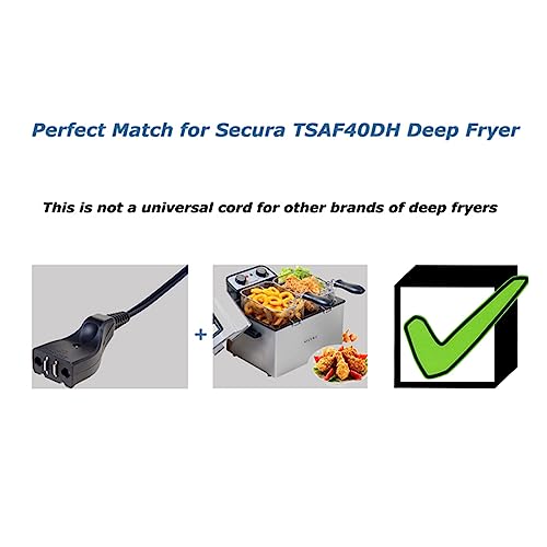 Secura Deep Fryer Magnet Power Cord for TSAF40DH and MSAF40DH