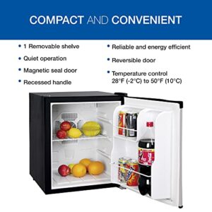Koolatron Stainless Steel Compact Fridge with Freezer, 1.6 Cubic Feet (44 L) Capacity, Silver and Black, for Snacks, Frozen Meals, Beverages, Juice, Beer, Den, Dorm, Office, Games Room, or RV