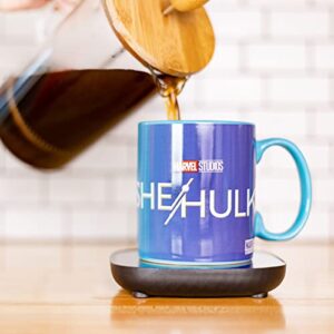 uncanny brands marvel she hulk mug warmer with mug – keeps your favorite beverage warm - auto shut on/off