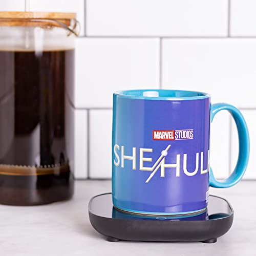 Uncanny Brands Marvel She Hulk Mug Warmer with Mug – Keeps Your Favorite Beverage Warm - Auto Shut On/Off