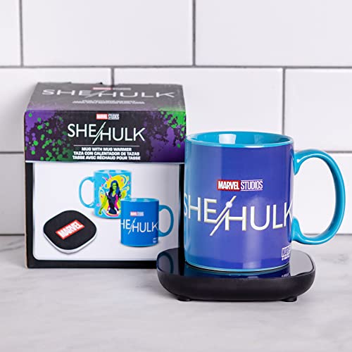 Uncanny Brands Marvel She Hulk Mug Warmer with Mug – Keeps Your Favorite Beverage Warm - Auto Shut On/Off