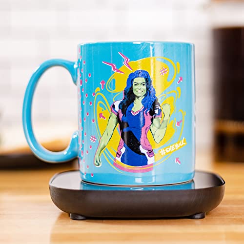 Uncanny Brands Marvel She Hulk Mug Warmer with Mug – Keeps Your Favorite Beverage Warm - Auto Shut On/Off