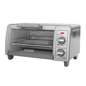 black+decker 4-slice toaster oven with air fry technology, to1785sgc, gray