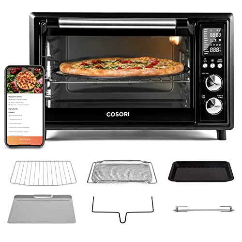 Cosori Air Fryer Toaster Oven Combo Smart 12-in-1 Countertop Dehydrator & Chicago Metallic 8044 Non-Stick Toaster Oven Set, 4-Piece