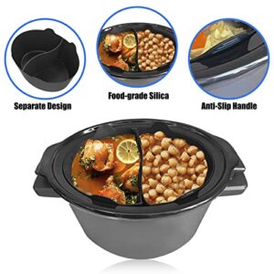 Esycooying Silicone Slow Cooker Divider Liners, Reusable/Easy Clean/BPA Free/Leakproof/Silicone Slow Cooker Divider, Dishwasher Safe Divider Liner for Most 6 Quart Slow Cooker